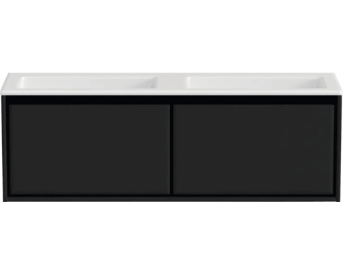 Waschtischunterschrank mit zwei Waschbecken und zwei Türen