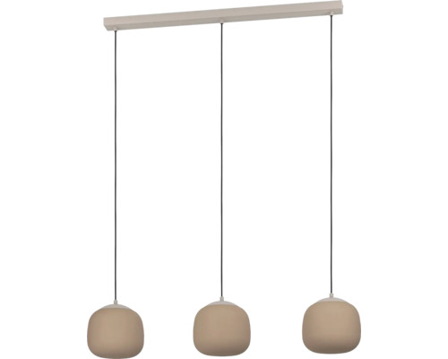 Dreiflammige Pendelleuchte mit runden Schirmen