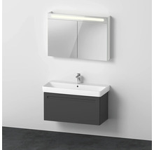 Badmöbel-Set Duravit No.1 100x200x45 cm graphit mit Keramikwaschbecken LED-Spiegelschrank und 1 Auszug