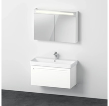 Badmöbel-Set Duravit No.1 100x200x45 cm weiß mit Keramikwaschbecken LED-Spiegelschrank 1 Auszug und Innenschublade