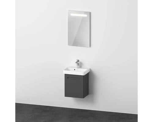 Badmöbel-Set Duravit No.1 45x200x35 cm graphit Türanschlag rechts mit Keramikwaschbecken LED-Spiegel
