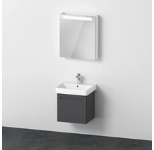 Badmöbel-Set Duravit No.1 55 60x200x45 cm Türanschlag rechts graphit mit Keramikwaschbecken LED-Spiegelschrank 1 Auszug und Innenschublade