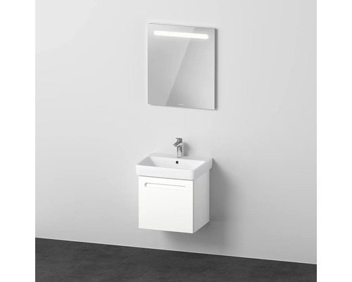 Badmöbel-Set Duravit No.1 55x200x45 cm weiß mit Keramikwaschbecken LED-Spiegel Badezimmer Waschtischkombination mit Spiegel und Waschbeckenunterschrank