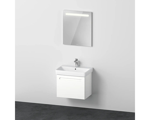 Badmöbel-Set Duravit No.1 65x200x45 cm weiß mit Keramikwaschbecken LED-Spiegel Waschtischkombination mit Spiegelschrank im Badezimmer
