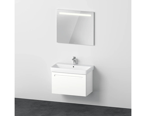 Badmöbel-Set Duravit No.1 80x200x45 cm weiß mit Keramikwaschbecken LED-Spiegel Waschtischkombination mit Spiegel und Unterschrank im Badezimmer