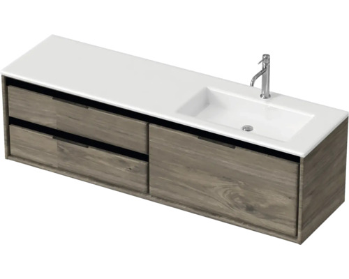 Waschtischunterschrank mit Waschbecken und zwei Schubladen