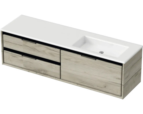 Waschtischunterschrank mit zwei Schubladen und Waschbecken