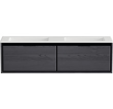Waschtischunterschrank mit zwei Waschbecken und Schubladen