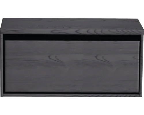 Waschbeckenunterschrank Sanox Loft 48,6x100,2x45 cm mit Waschtischplatte black oak Holzunterschrank mit Schublade