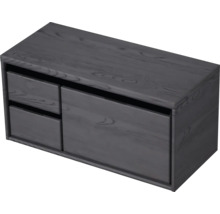 Waschbeckenunterschrank Sanox Loft 48,6x100,2x45 cm mit Waschtischplatte 3 Schubladen und Doppelauszug links black oak-thumb-1