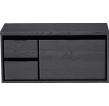 Waschbeckenunterschrank Sanox Loft 48,6x100,2x45 cm mit Waschtischplatte 3 Schubladen und Doppelauszug links black oak-thumb-0