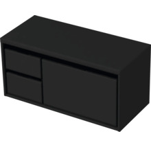 Waschbeckenunterschrank Sanox Loft 48x100,2x45 cm mit Waschtischplatte 3 Schubladen und Doppelauszug links schwarz matt-thumb-1
