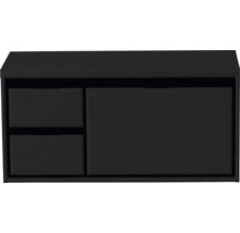 Waschbeckenunterschrank Sanox Loft 48x100,2x45 cm mit Waschtischplatte 3 Schubladen und Doppelauszug links schwarz matt-thumb-0
