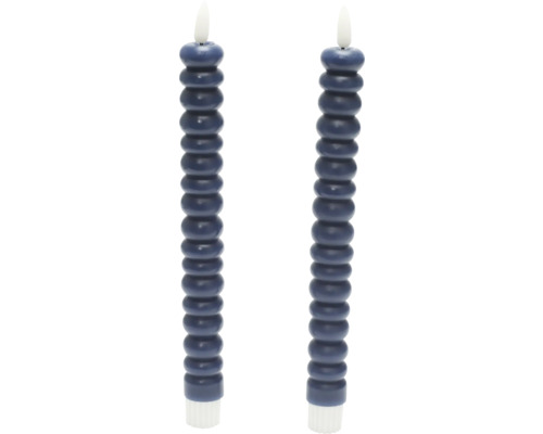 Zwei dekorative LED Kerzen mit Rillenmuster