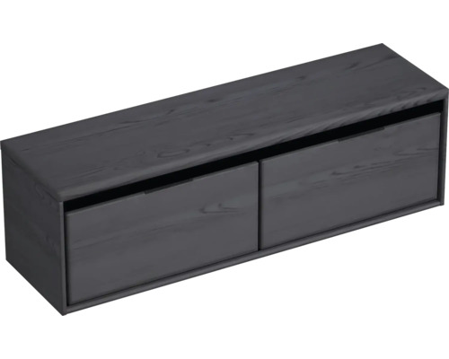 Waschbeckenunterschrank Sanox Loft 48,6x160,2x45 cm mit Waschtischplatte black oak Hängender Waschtischunterschrank mit zwei Schubladen
