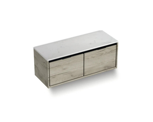 Waschbeckenunterschrank mit zwei Schubladen und einer Platte