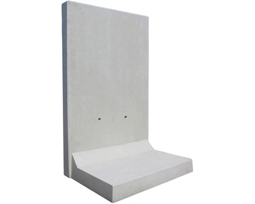 Winkelstütze Sichtbeton grau 100 cm x 8 cm x 205 cm Fußtiefe = 96,3 cm