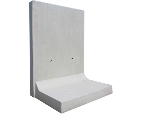 Winkelstütze Sichtbeton grau 100 cm x 8 cm x 180 cm Fußtiefe = 96,3 cm