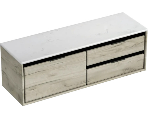 Waschtischunterschrank mit zwei Schubladen und Waschtischplatte