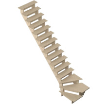 Holztreppe mit dreieckigen Stufen für den Innenbereich