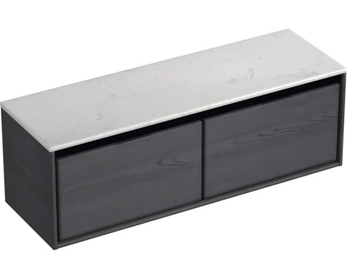 Waschbeckenunterschrank Sanox Loft 47x141x46 cm mit Waschtischplatte black oak/Kunststein Waschbeckenunterschrank Sanox Loft 47x141x46 cm mit Waschtischplatte black oak/Kunststein