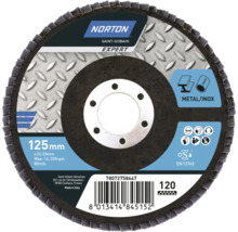 Norton Schleifmopteller, Korngröße 120, Durchmesser 125 Millimeter, geeignet für Metall und Edelstahl