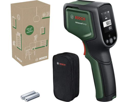 Bosch AdvancedTemp Infrarot Thermometer mit Batterie, Tasche und Verpackung