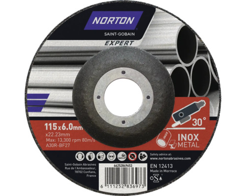 Norton Saint Gobain Expert Trennscheibe 115x6,0 Millimeter für Metall und Edelstahl