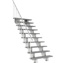 Außentreppe Pertura Petros mit Geländer 10 Stufen Trimax 120 cm grau-thumb-1