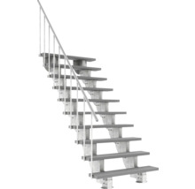Außentreppe Pertura Petros mit Geländer 10 Stufen Trimax 120 cm grau-thumb-0
