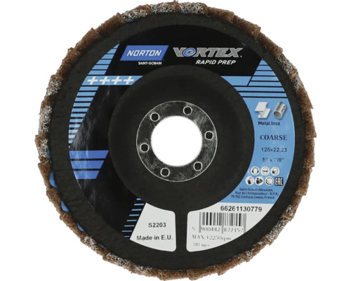 Norton Vortex Rapid Prep Schruppscheibe, Korngrösse grob, Durchmesser 125 Millimeter