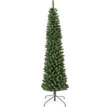 Schmaler künstlicher Weihnachtsbaum auf einem Ständer