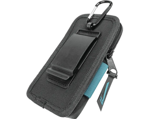 Schwarze Handytasche mit Karabinerhaken und Gürtelclip