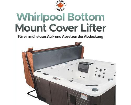 Whirlpool mit Abdeckung und Abdeckungslifter für einfachen Gebrauch