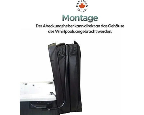 Abdeckungsheber montiert am Whirlpool