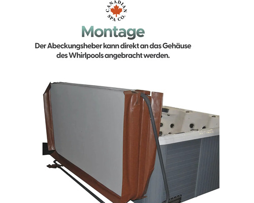 Abdeckungslifter am Whirlpool montiert
