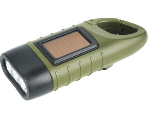 LED Solar-Dynamo-Taschenlampe DS-2304, grün