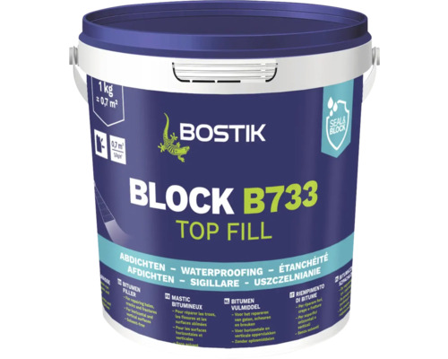 Bostik BLOCK B733 TOP FILL Bitumenspachtelmasse 1 Kg Bostik Block B733 Top Fill Bitumenfüller, 1 kg Dose