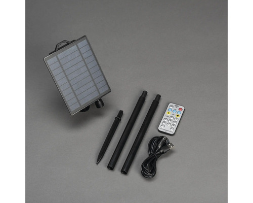 Solarpanel mit Erdspieß, USB Kabel und Fernbedienung