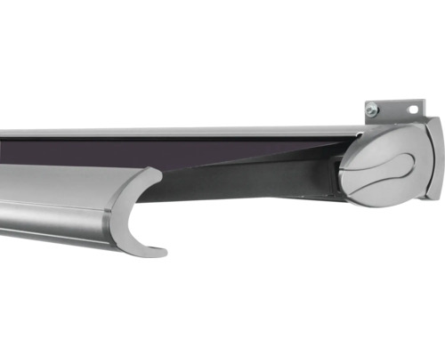 SOLUNA Kassettenmarkise Exclusiv 6x3 Stoff Dessin S2119 Gestell E6EV1 silber eloxiert Antrieb rechts inkl. Motor und Wandschalter