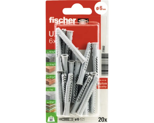 Fischer Universaldübel UX 6 x 35 mm, 20 Stück