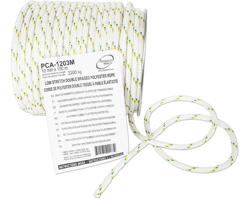 Polyesterseil auf Rolle, doppelt geflochten, zehn Millimeter mal einhundert Meter