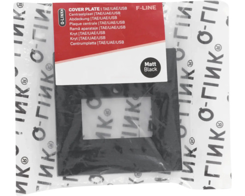 Q-Link F-Line Abdeckplatte TAE/UAE/USB, Mattschwarz