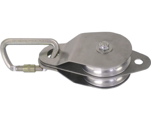 Doppelte Umlenkrolle mit Karabinerhaken