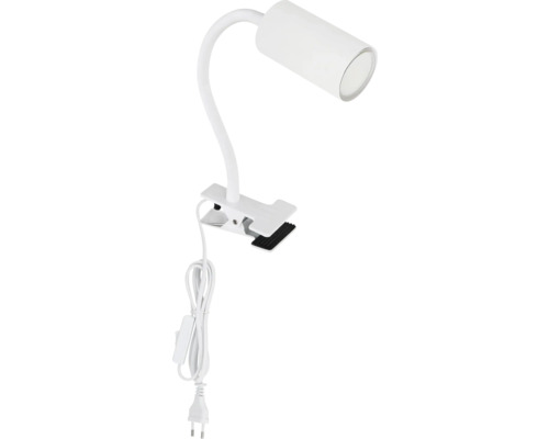 Klemmleuchte mit flexiblem Arm und Schalter am Kabel