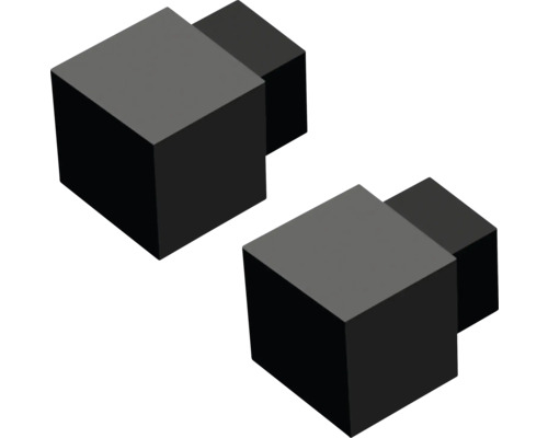 Außenecke Dural Squareline DPSACM 1111-Y 11 mm schwarz matt 2 Stück Zwei graue, geometrische Würfel