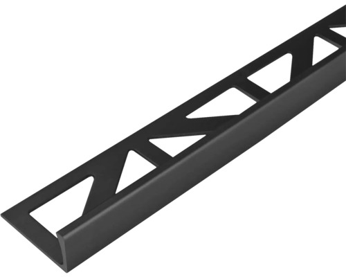 Winkel-Abschlussprofil Dural Durosol DSACM 300 aluminium schwarz matt Fliesenschiene aus Metall mit dreieckigen Aussparungen