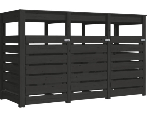 Mülltonnenbox aus Holz für drei Mülltonnen