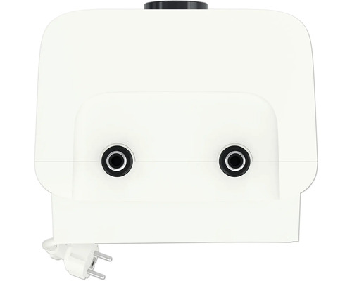 Weiße Teichbelüftungspumpe mit zwei Ausgängen und Netzstecker