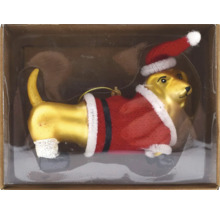 Weihnachtsbaumschmuck Dackel im Weihnachtsmannkostüm